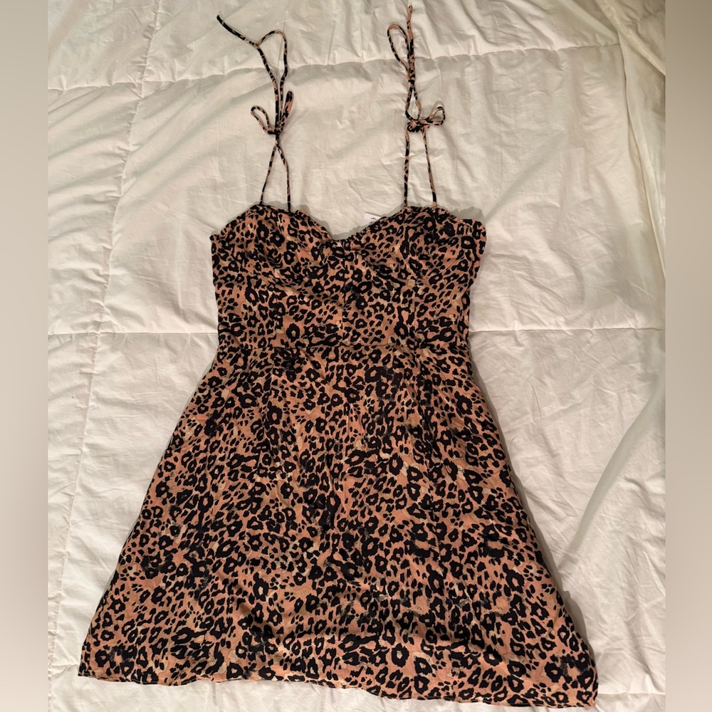 NWT Aritzia Leopard Print Spaghetti Strap Dress